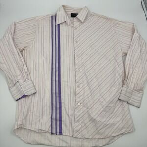 South Pole Men's Long Sleeve Shirt‎ Size XL Button Down Stripe Multicolor Pink